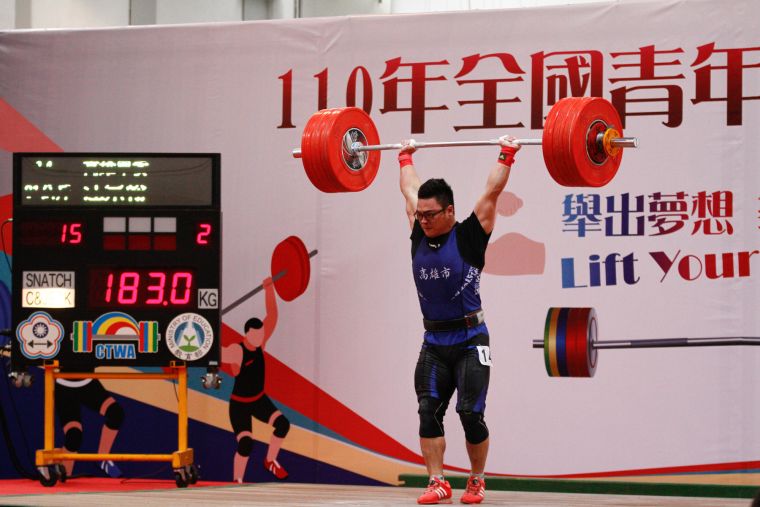 男子81公斤級銀牌江宗翰挺舉繳出183公斤的生涯最佳成績。官方提供