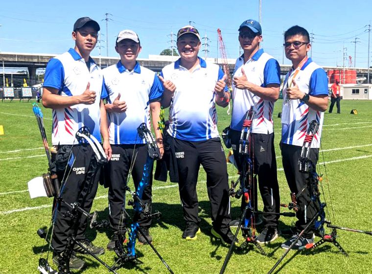 中華隊在亞錦賽男子複合弓團體賽排名第四。陳詩園／提供。