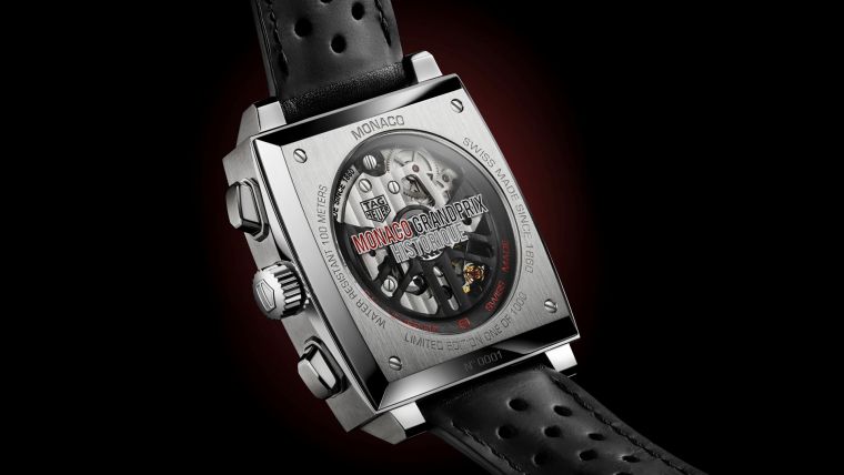 限量版TAG Heuer Monaco古董車大獎賽腕錶。官方提供