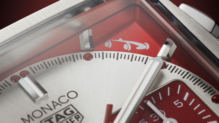 限量版TAG Heuer Monaco古董車大獎賽腕錶。官方提供