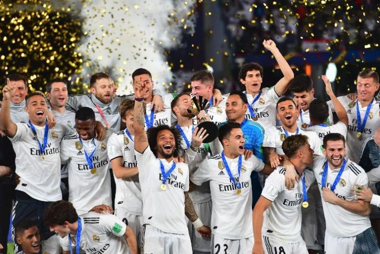 皇家馬德里完成世俱盃三連霸。法新社