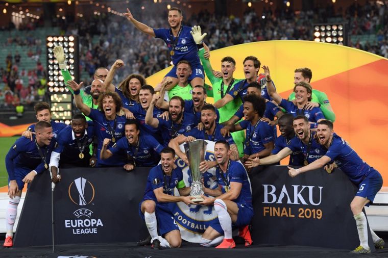 切爾西贏得本賽季歐聯盃冠軍。（法新社）