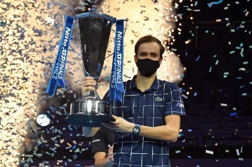 梅德韋傑夫連敗世界前3首奪ATP年終賽冠軍。法新社
