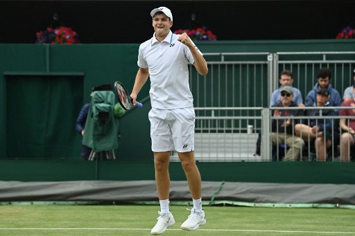 胡爾卡奇成為晉級溫網男單8強的第五位波蘭球員。法新社