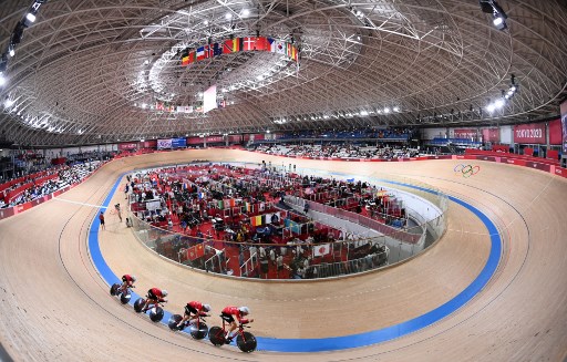 地板使用亞松木的伊豆自行車館是世界紀錄創新高的福地。法新社