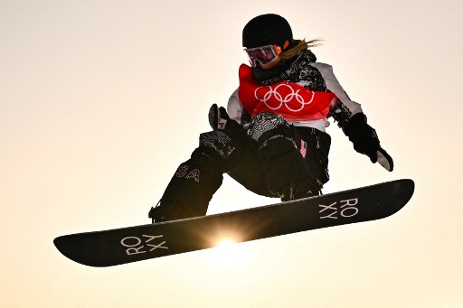 韓裔美籍的克洛伊金單板滑雪衛冕成功。法新社
