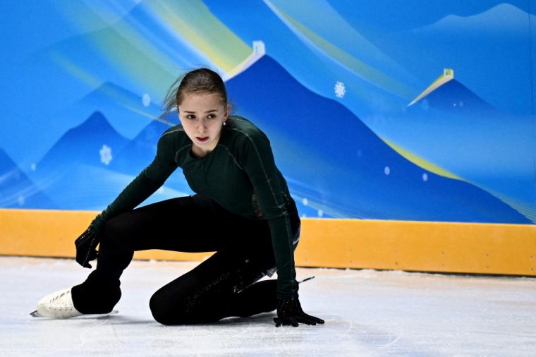 俄羅斯15歲花式滑冰小天后瓦莉娃(Kamila Valieva）還是照常練習。法新社