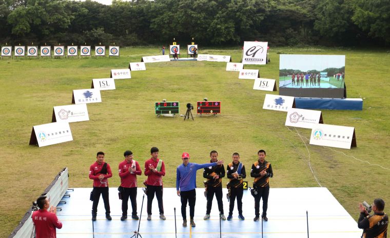 企業射箭聯賽元年第二輪在國立體育大學射箭場開賽。中華企業射箭聯盟／提供。