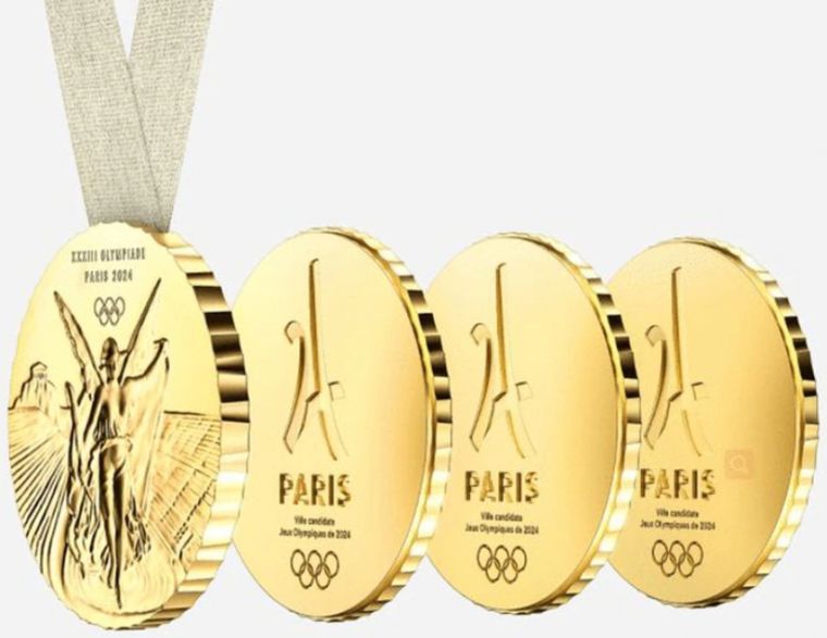 巴黎奧運獎牌可拆開。取自網路