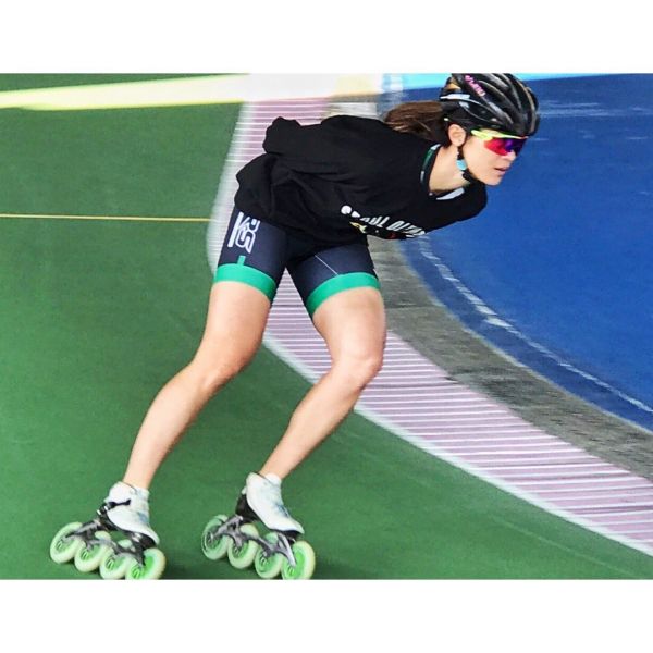 黃郁婷是滑輪溜冰1000公尺世界紀錄保持者。摘自黃郁婷臉書