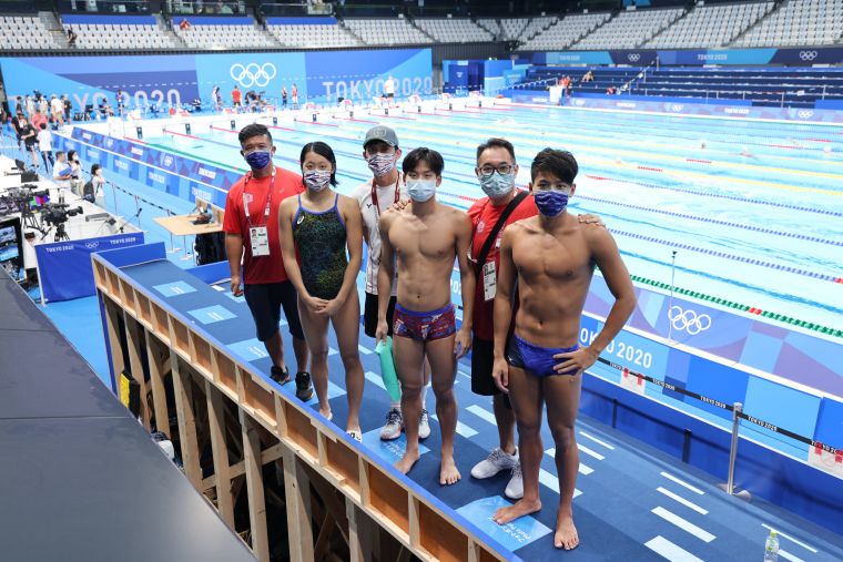 中華隊東奧泳將終於到比賽用池備戰。李天助攝