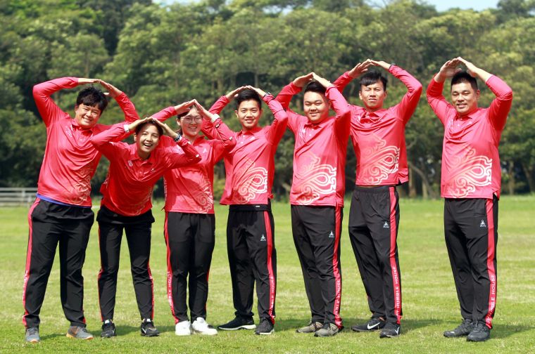 寒舍射箭隊開心寫下企業射箭聯賽元年首場「完勝」紀錄。中華企業射箭聯盟／提供。