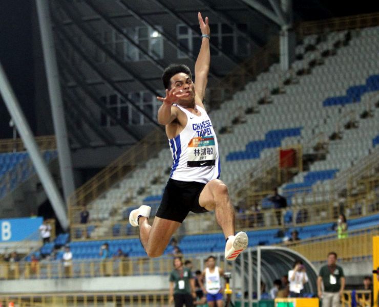 亞運跳遠國手林鴻敏首次比60公尺跑出6秒75。資料照片林嘉欣／攝影。