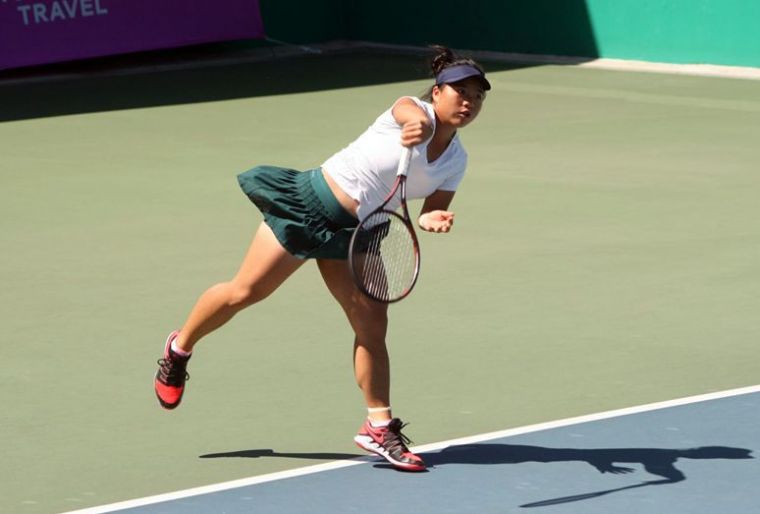 梁恩碩初次打WTA賽事就成功晉會內賽。資料照片