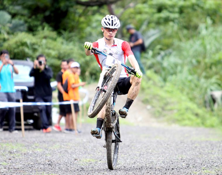 雅加達亞運下坡賽銀牌得主江勝山將在登山車選拔賽衛冕雙料冠軍。中華民國自由車協會／提供。