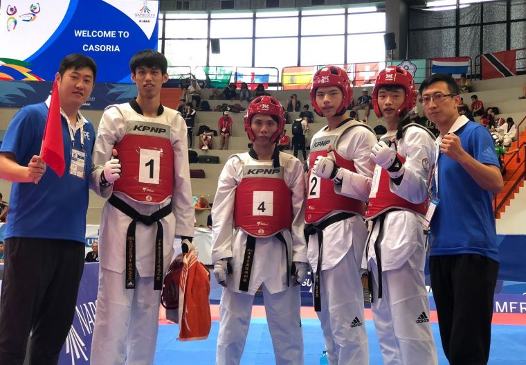 中華跆拳道男子團體賽以銅牌作收。圖／中華跆拳隊莊天羽提供
