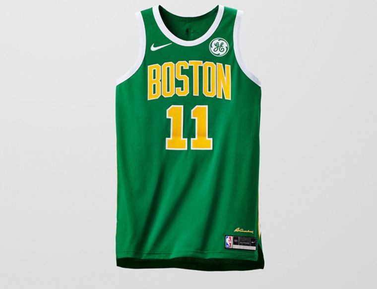 波士頓的Earned Edition球衣融合了塞爾提克經典的綠色與80年代熱身外套的元素，旨在向80年代那支極具場上統御力的塞爾提克致敬。