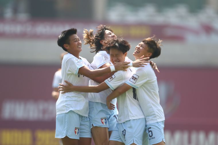 中華女足一度扳平，可惜最終還是輸球。中華足協提供