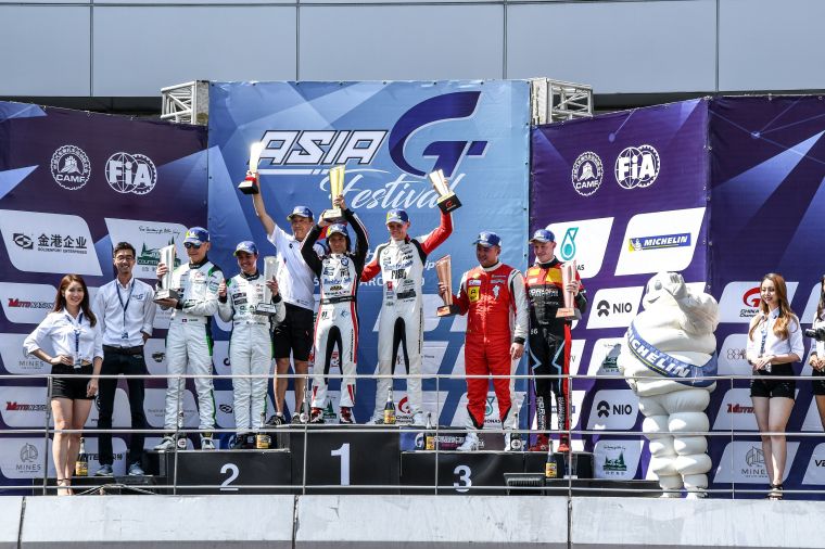 China GT Championship馬來西亞雪邦開幕戰頒獎照。