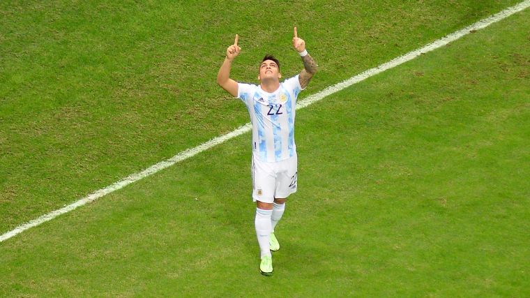 L.馬丁尼斯(Lautaro Martinez)為阿根廷率先開胡。摘自阿根廷隊推特