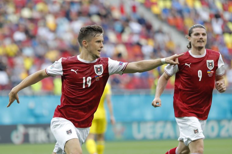 奧地利21歲中場小將鮑姆加特納射進致勝球。摘自官方推特