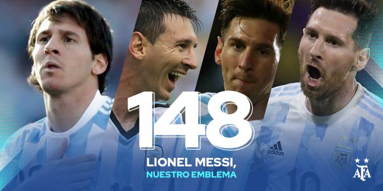 梅西成阿根廷史上最多出賽場次球員。摘自巴塞隆納推特