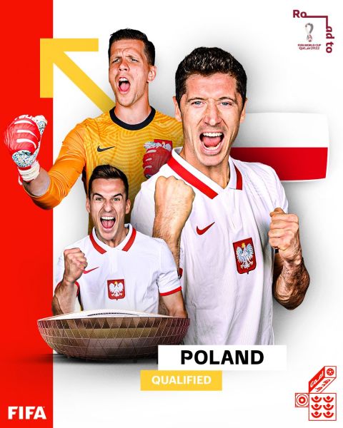 波蘭取得卡達世足賽門票。摘自官方推特