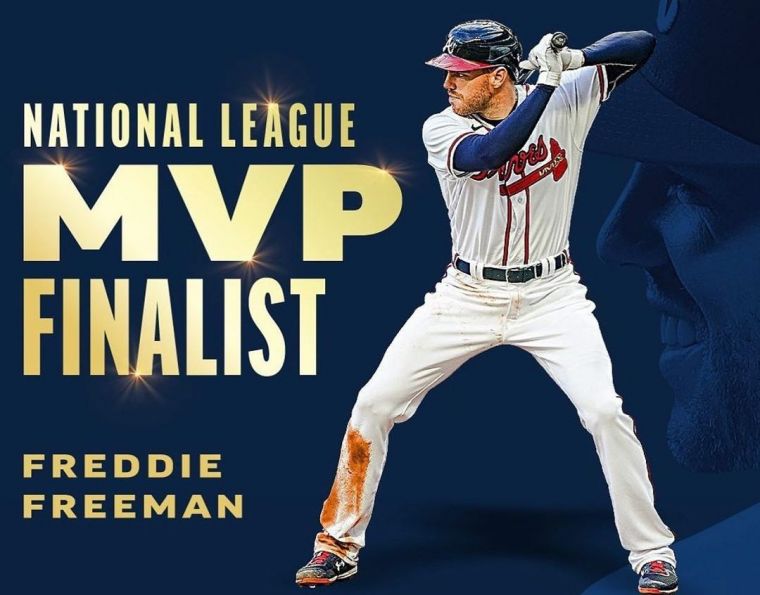 國聯MVP頒給了亞特蘭大勇士的弗里曼（Freddie Freeman）。摘自弗里曼IG
