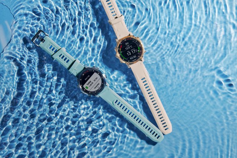 Garmin推出業界最輕巧「Descent Mk2S GPS潛水電腦錶」全機僅重60g，43mm錶徑搭配1.2吋陽光及水下清晰可讀的彩色螢幕。官方提供