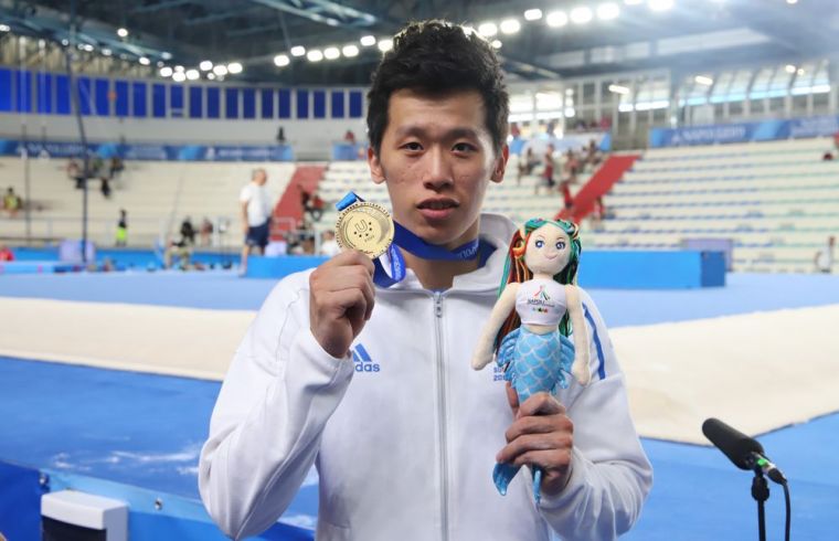 男子體操全能賽，李智凱摘銅創最佳紀錄。張恩齊／攝