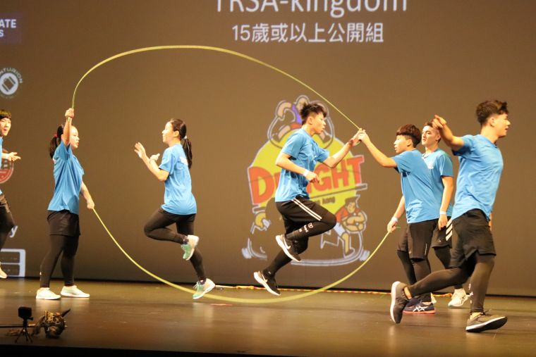 台灣的表演獲得不少掌聲。臺灣專業花式跳繩學院提供