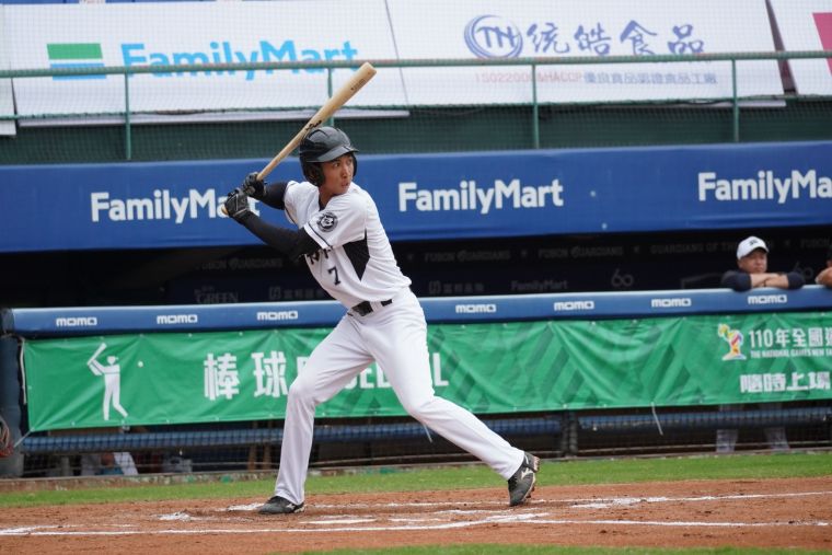 台南市簡子寛單場2支三壘打，並在2局敲出勝利打點。全運會提供