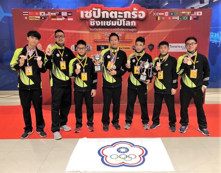 這次泰皇盃贏得1金1銀佳績的台灣藤球男子代表隊／中華民國藤球協會提供