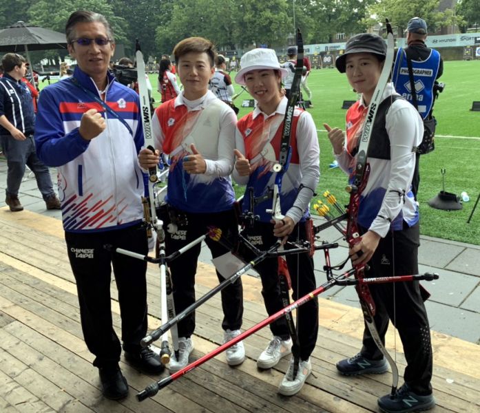 中華女子反曲弓隊勇闖世錦賽前八強，東京奧運滿額門票到手！倪大智／提供。