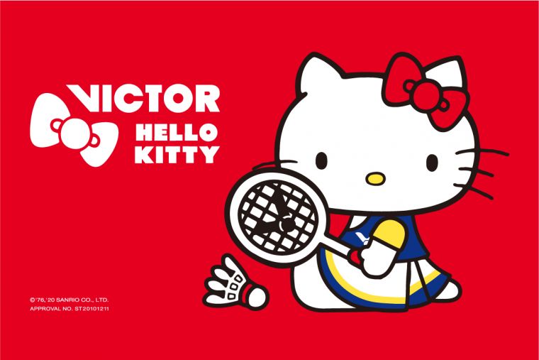 VICTOR x HELLO KITTY聯名系列可愛運動裝備 今冬超萌卡哇伊登場。官方提供