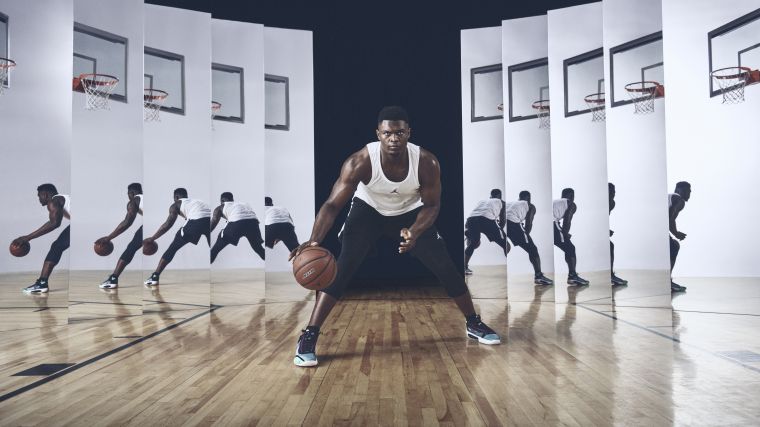 Zion Williamson穿著Air Jordan XXXIV Blue Void。Nike提供