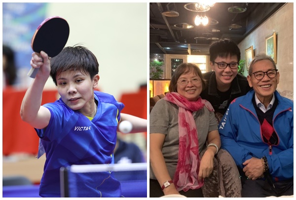 「桌球一姐」鄭怡靜第1次代表台北市參加全運會就奪金，但遺憾乾爹陳俊華看不到。合成照片