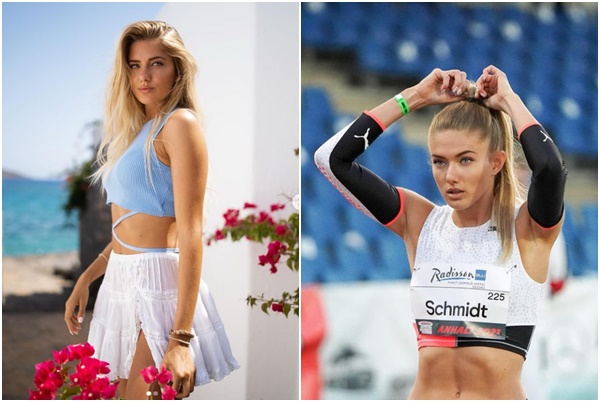 「世界最性感運動員」封號的德國田徑美女施密特雖然上不了東奧賽場，卻受邀將在米蘭時裝展登場。合成照片