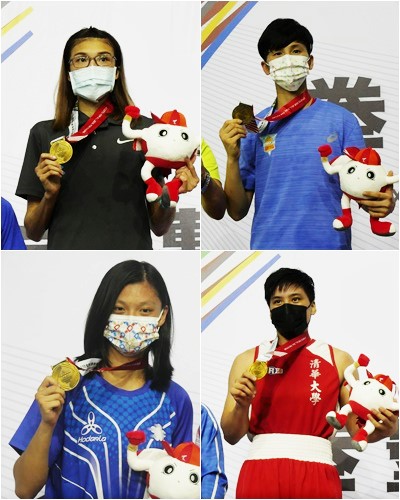 台灣東奧女子拳擊選手黃筱雯(左上)、林郁婷(右上)、吳詩儀(左下)和陳念琴都順利摘金。詹健全攝
