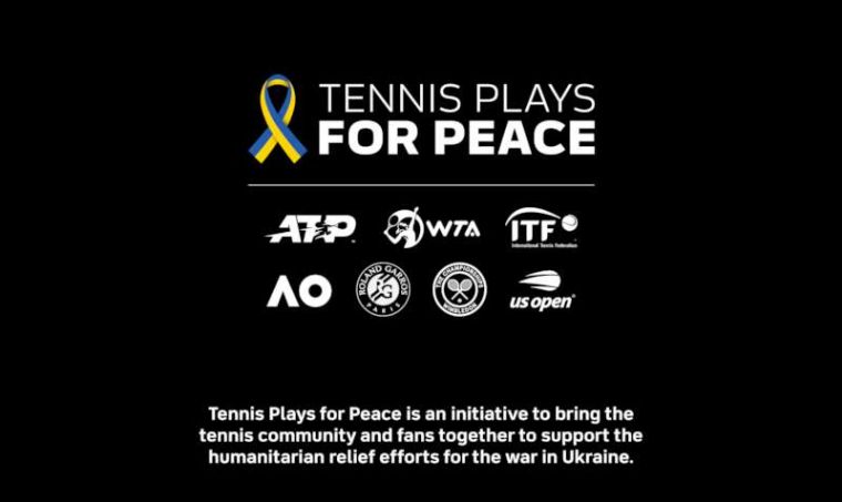 網球七大組織共同發起「網球為和平」活動支援烏克蘭。摘自ATP官網