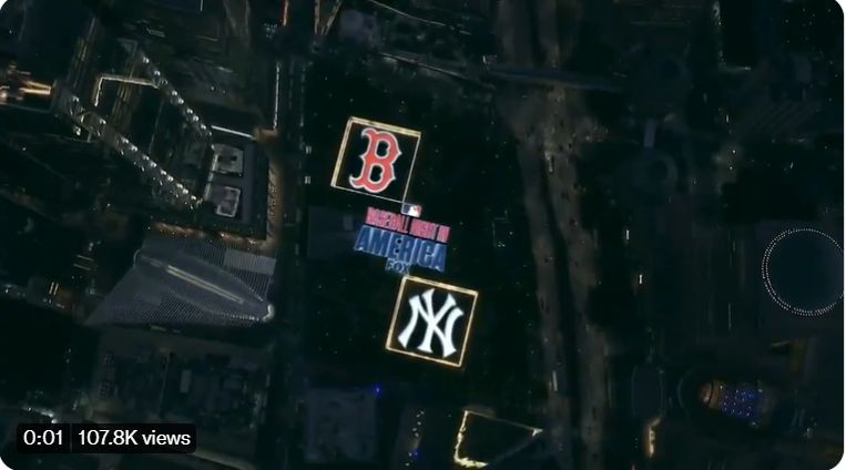 FOX將紐約洋基和波士頓紅襪LOGO以P圖的方式放在「911事發地」上引發爭議。摘自推特