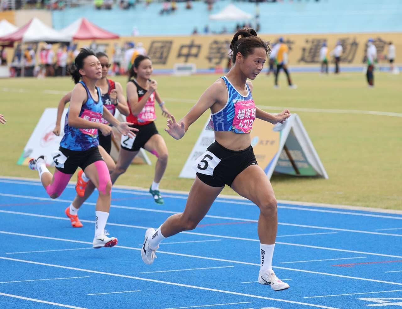楊玫玫衛冕國女100公尺金牌。李天助攝