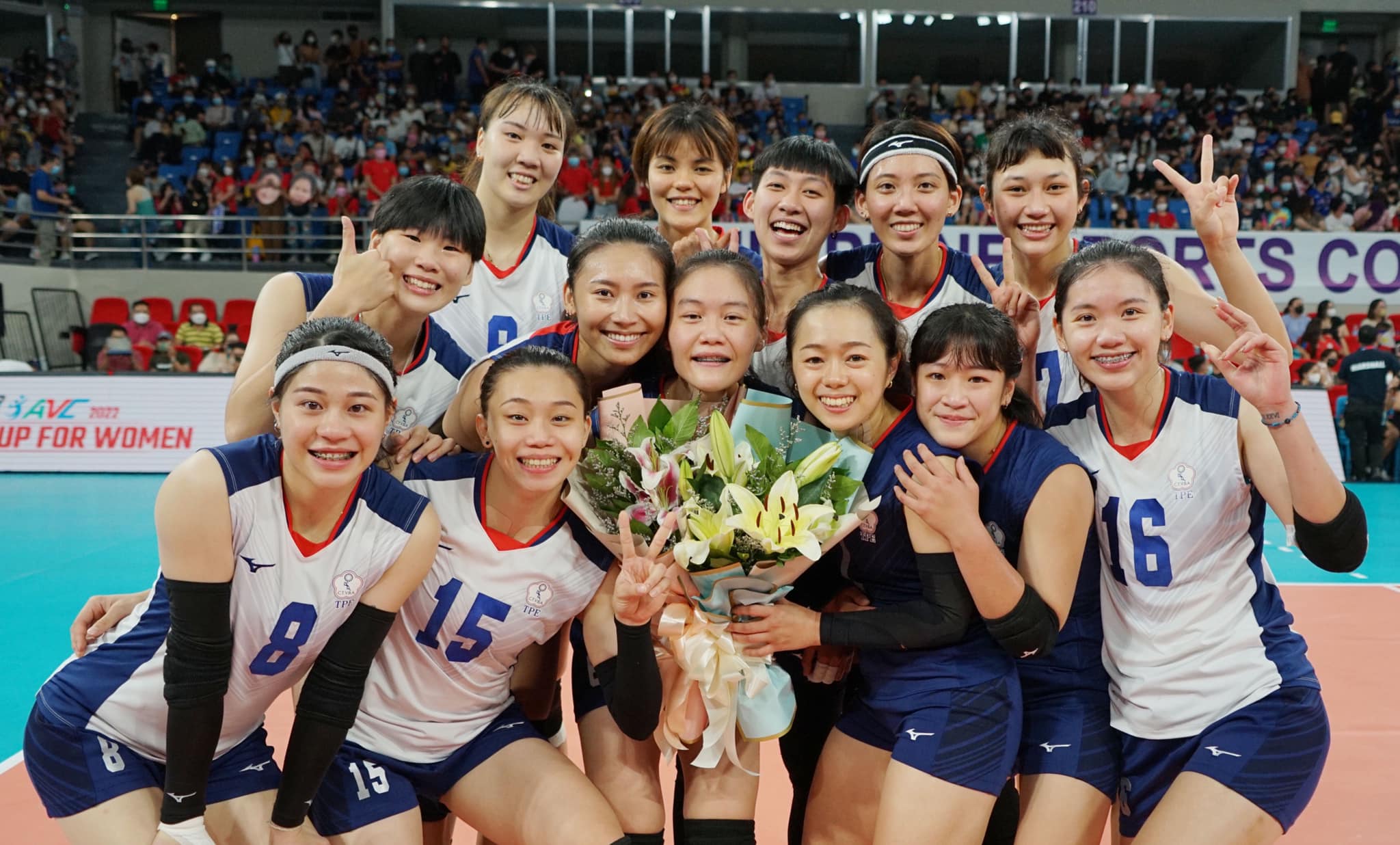 2022年亞洲盃女子排球錦標賽，中華女排獲第五。摘自AVC官網站