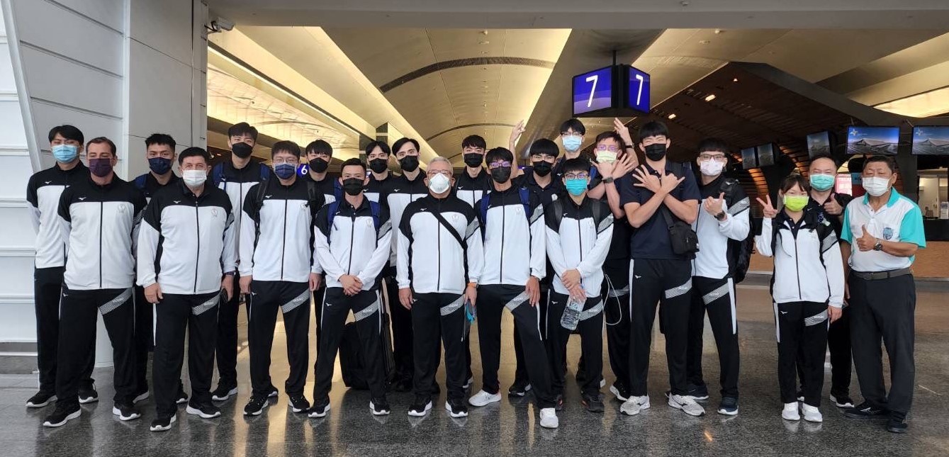 2022年亞洲盃排球賽男排選手今出發前往泰國。排球協會提供