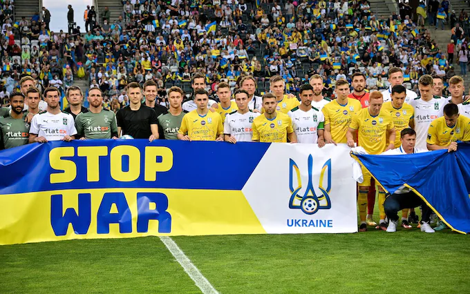 烏克蘭重啟足球聯賽。摘自推特