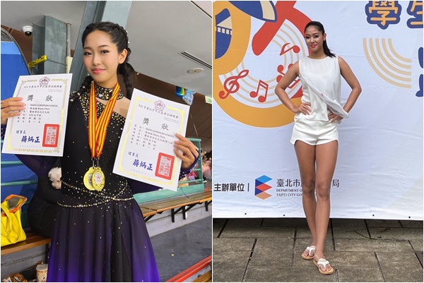 全方位才藝美少女運動員陳禹璇Riona滑冰、現代舞都表現出色。合成照片