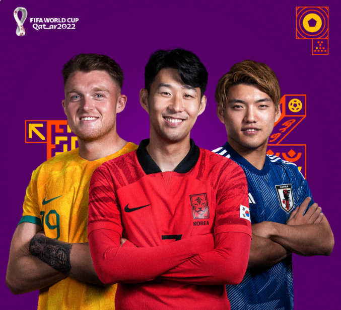 世界盃首度有三支亞洲球隊晉16強。摘自官方推特