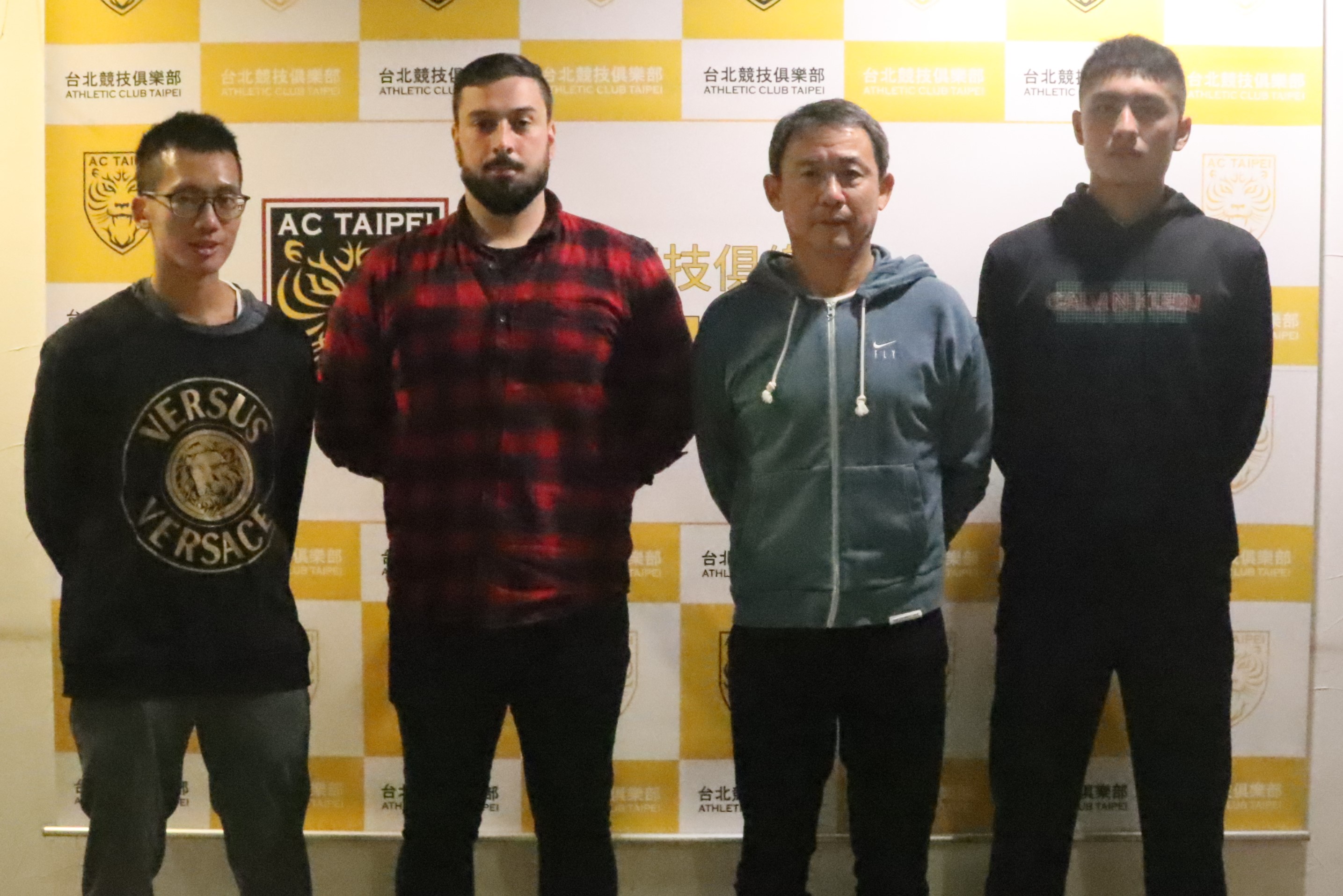 AC Taipei「Project Future」啟動，黃偉傑(右起)、陳信安、ABEL及蔡孟辰合照。官方提供