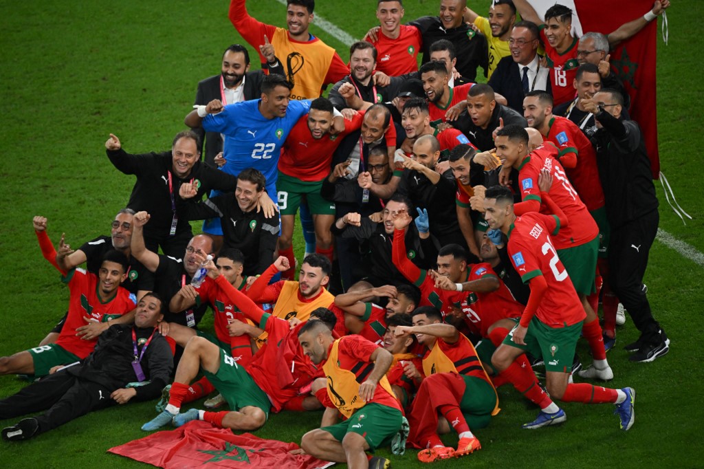 摩洛哥五場比賽只被進一個烏龍球。法新社