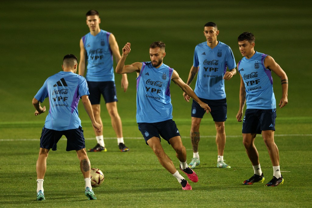 梅西缺席阿根廷的訓練一度引發虛驚。法新社